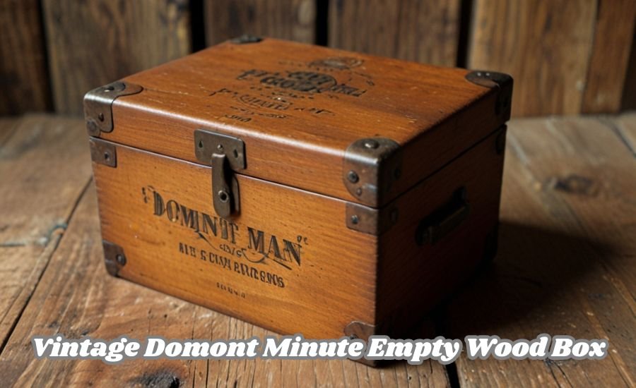 vintage domont minute empty wood box