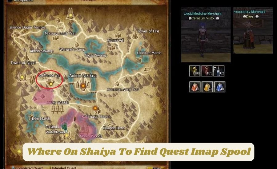 where on shaiya to find quest imap spool