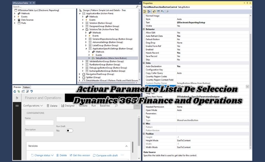 activar parametro lista de seleccion dynamics 365 finance and operations