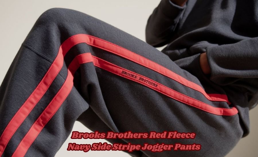 brooks brothers red fleece navy side stripe jogger pants