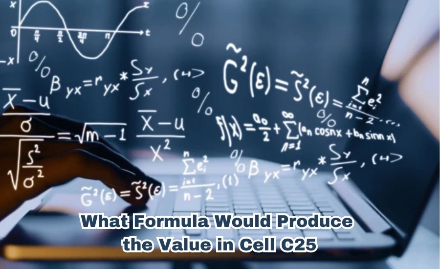 what formula would produce the value in cell c25