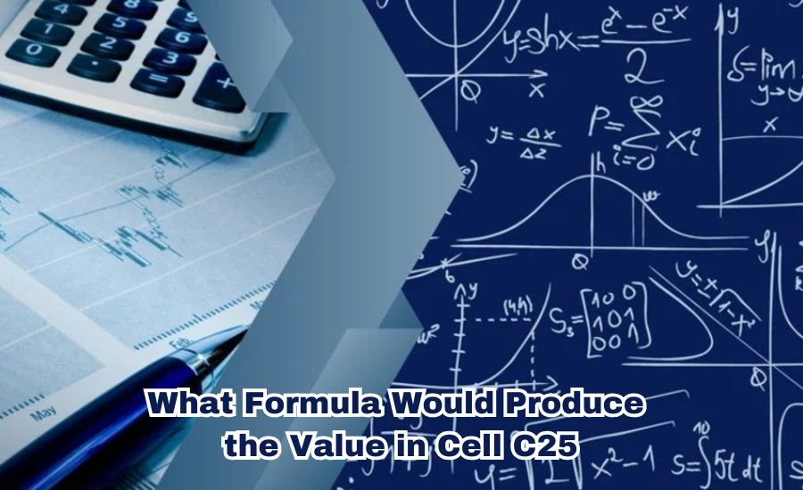 what formula would produce the value in cell c25