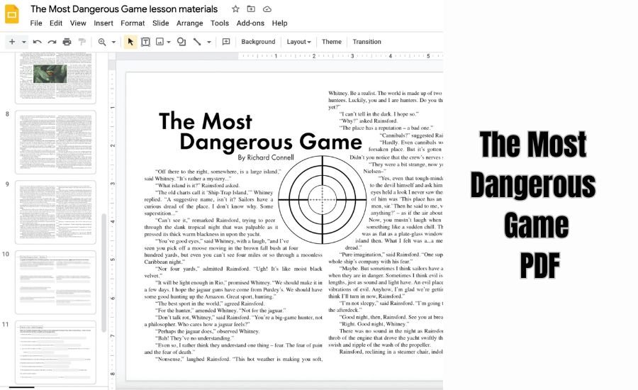 the most dangerous game pdf